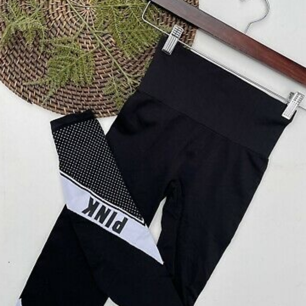 Tights PINK Victoria’s Secret Women’s Leggings Black White Cool & Comfy